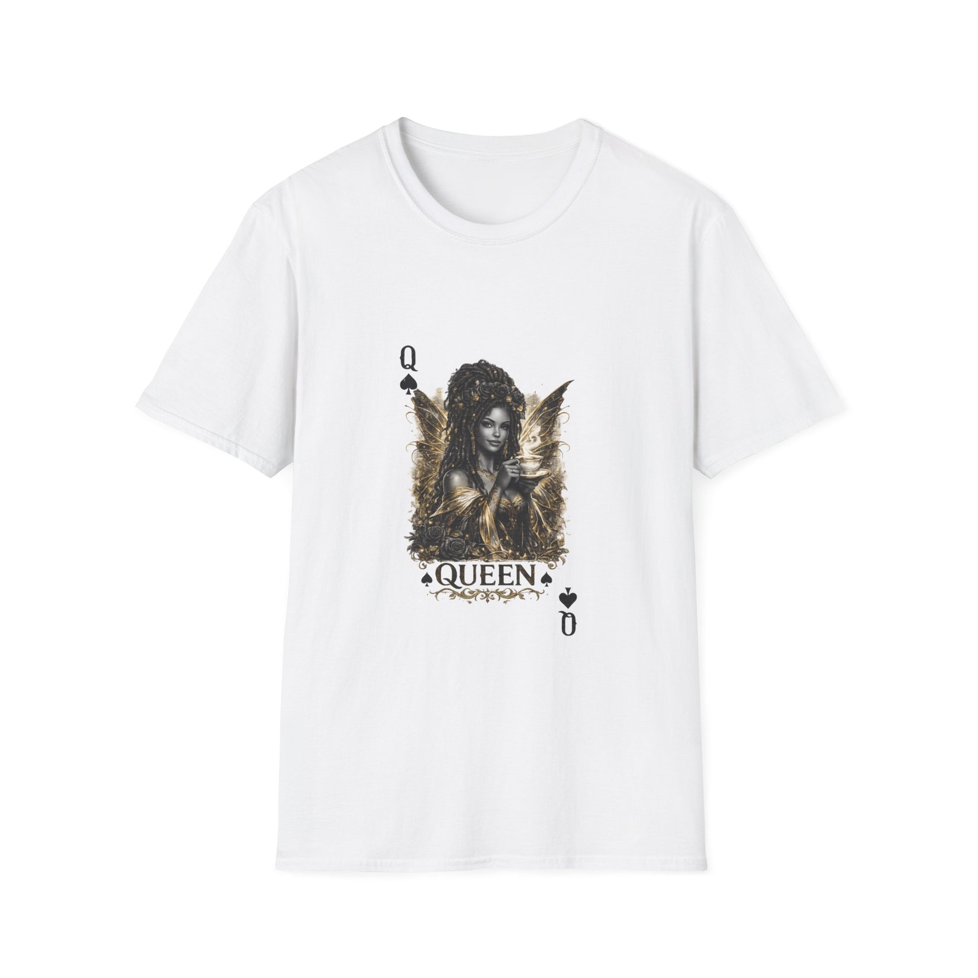 Queen of Spades Graphic T-Shirt — Gothic Playing Card Design
