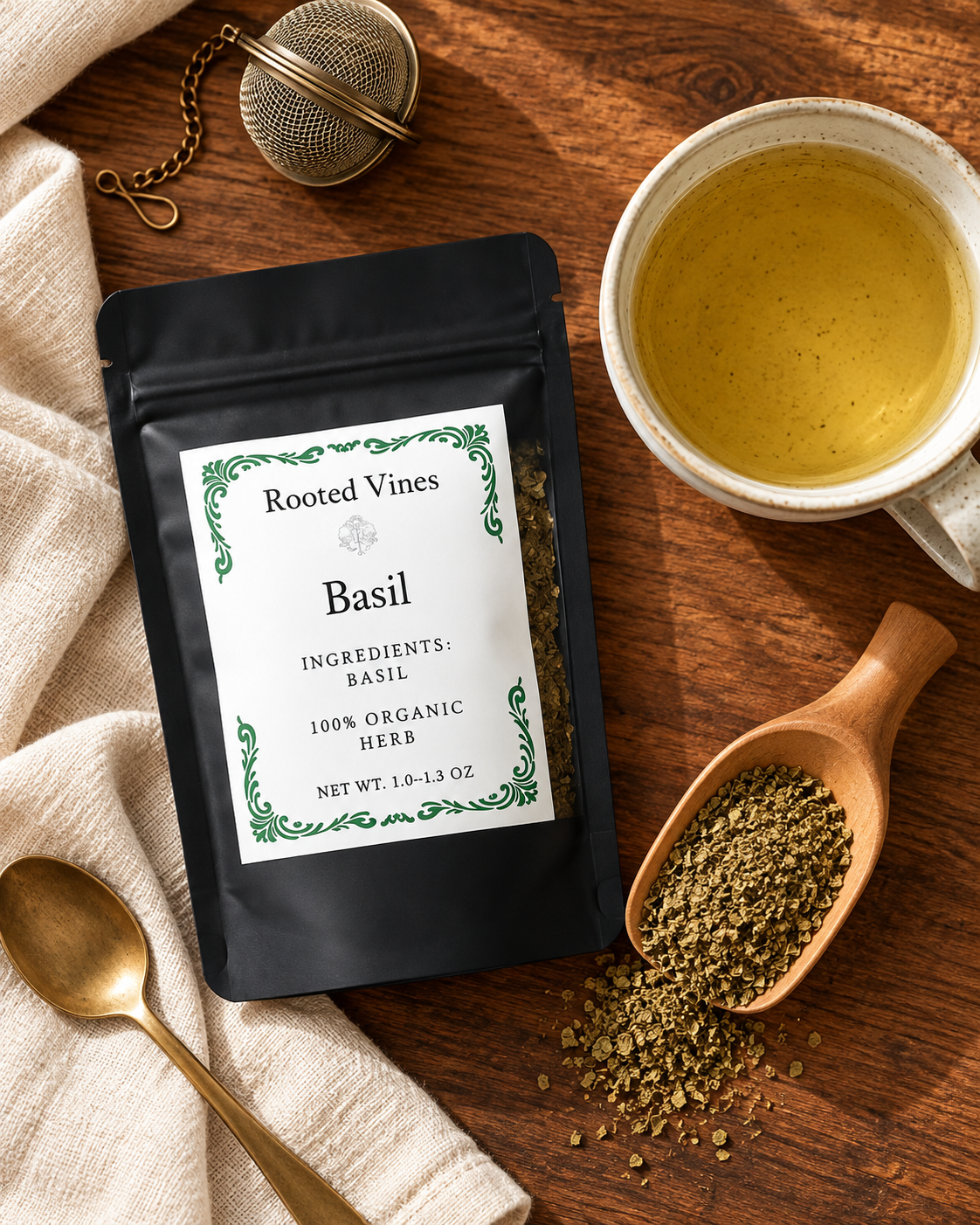 Dried Basil Leaf Herbal Tea