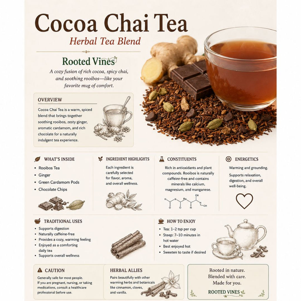 Cocoa Chai Tea | Caffeine-Free Rooibos Chai | Rooted Vines