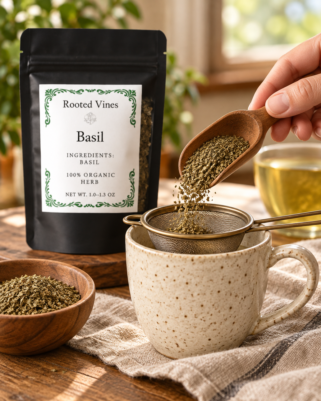Dried Basil Leaf Herbal Tea