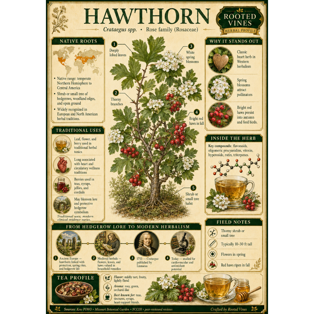 Hawthorn Leaf Tea | Herbal Loose Leaf | Rooted Vines
