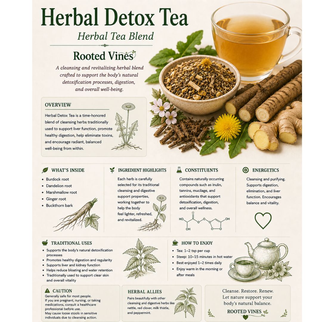Herbal Detox Tea | Organic Herbal Loose Leaf | Rooted Vines