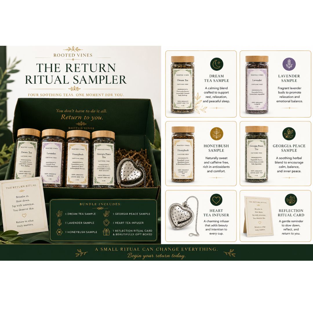 The Return Ritual Sampler | Organic Tea Gift Set by Rooted Vines