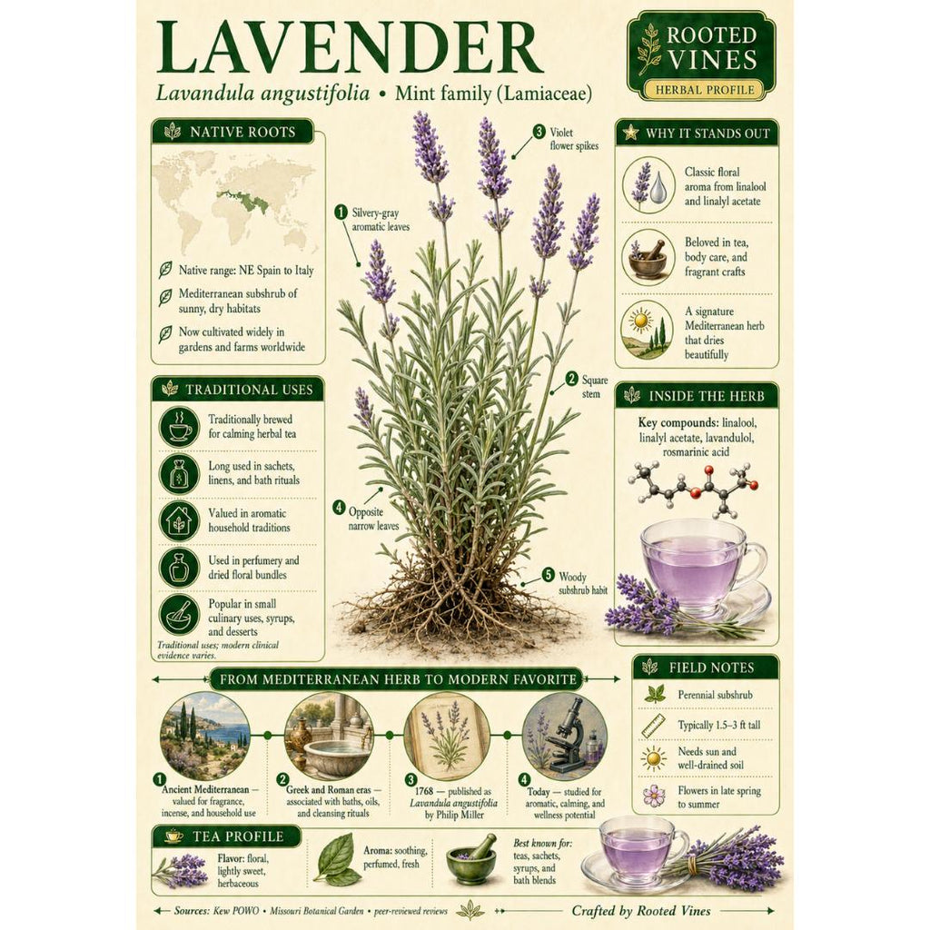 Lavender Flower Tea | Organic Herbal Loose Leaf | Rooted Vines