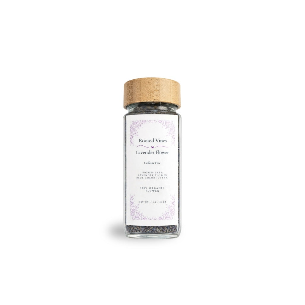 Jar of lavender flower on a white background
