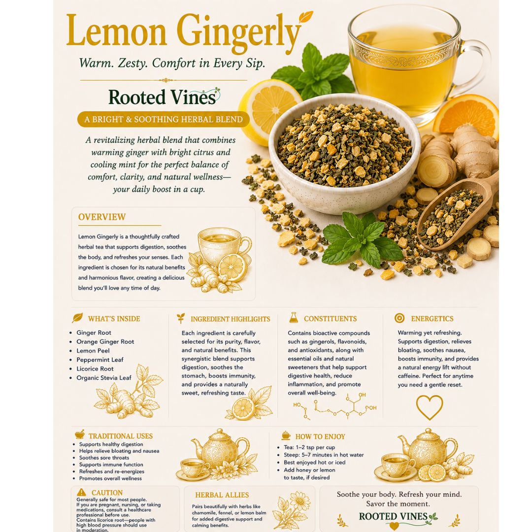 Lemon Gingerly Tea | Organic Herbal Loose Leaf Tea
