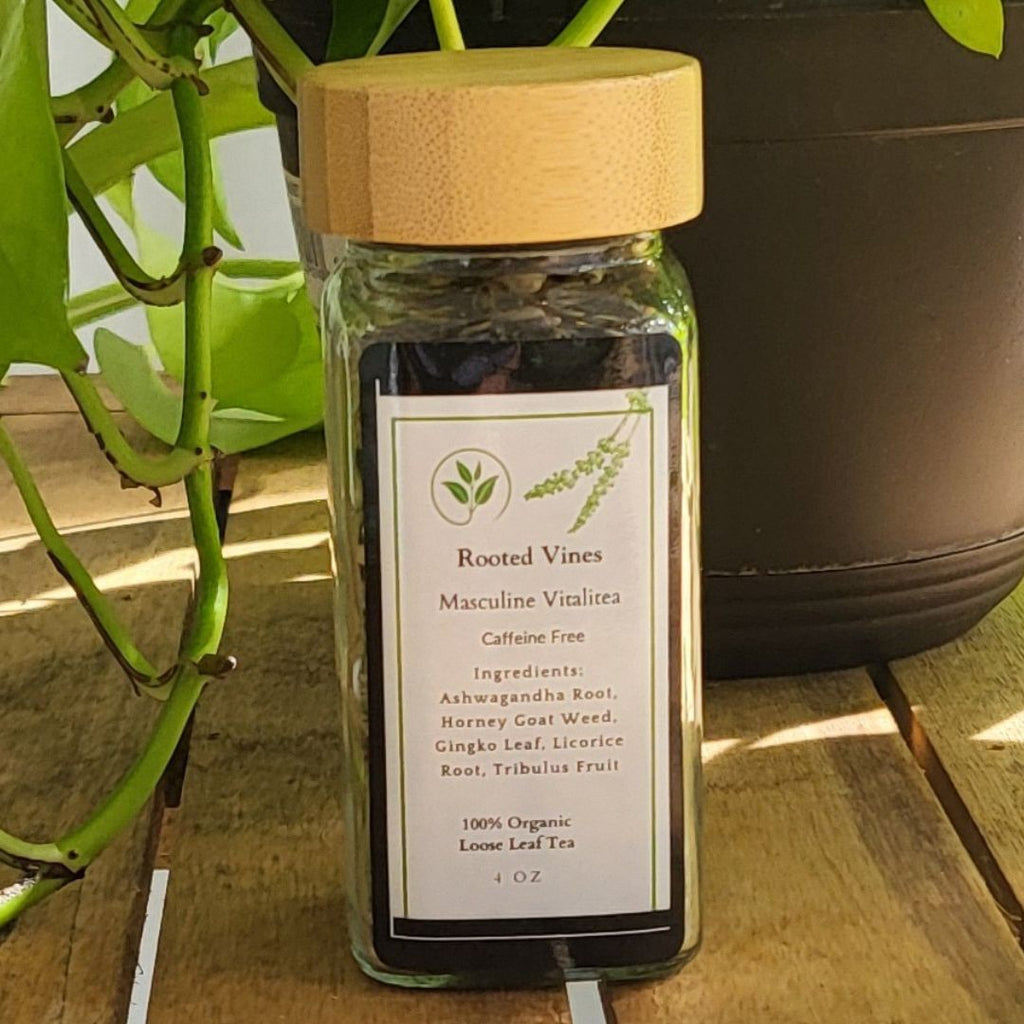 Masculine VitaliTea – Adaptogenic Herbal Blend | Grounding, Energizing & Caffeine-Free (4oz)