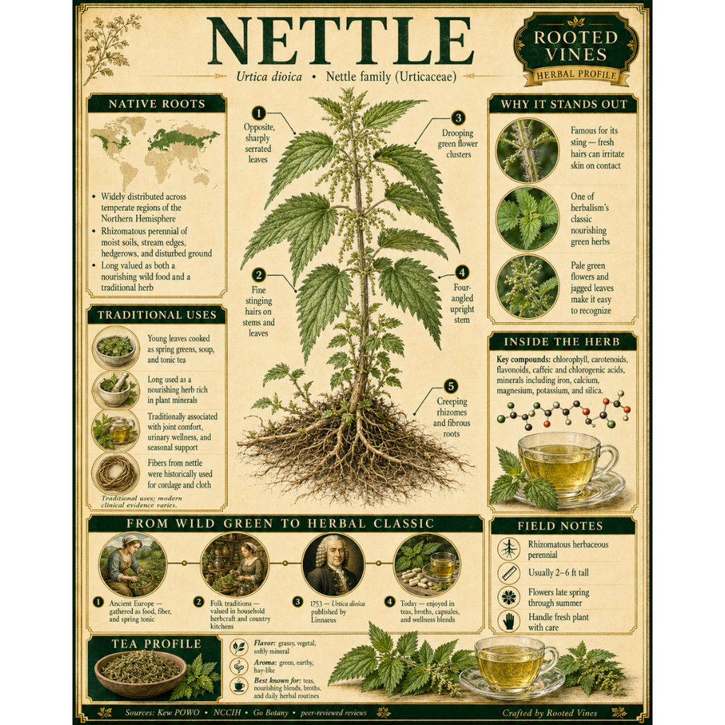 Nettle Leaf Tea | Herbal Loose Leaf | Rooted Vines