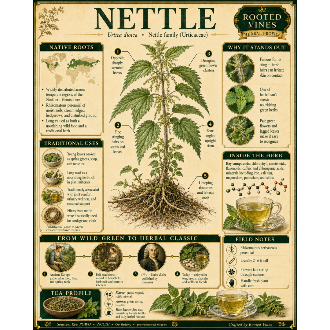 Nettle Leaf Tea | Herbal Loose Leaf | Rooted Vines