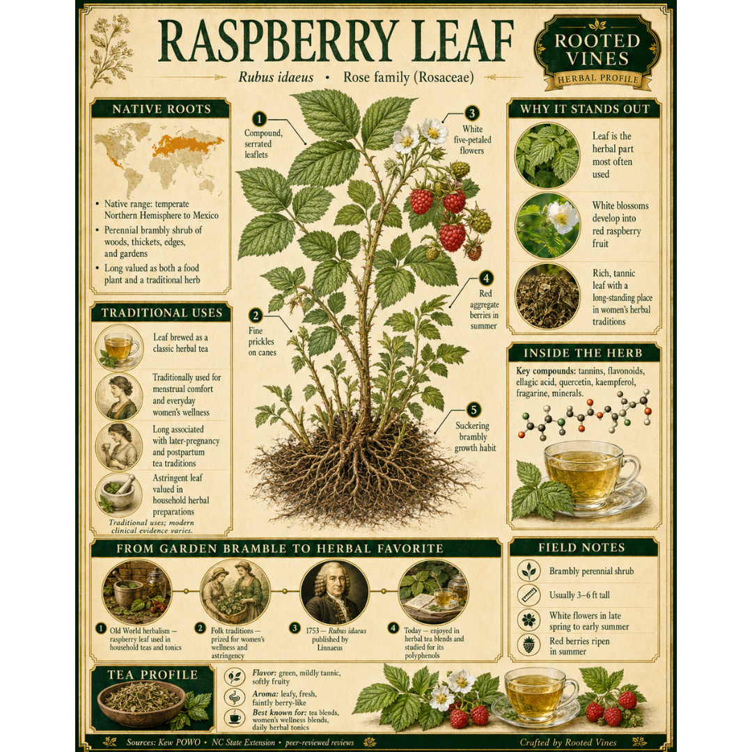 Raspberry Leaf Tea | Herbal Loose Leaf | Rooted Vines