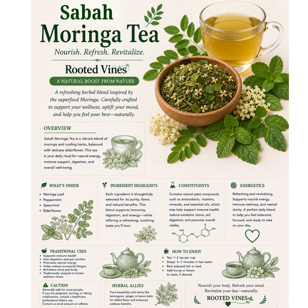 Sabah Moringa Tea | Organic Herbal Loose Leaf Tea