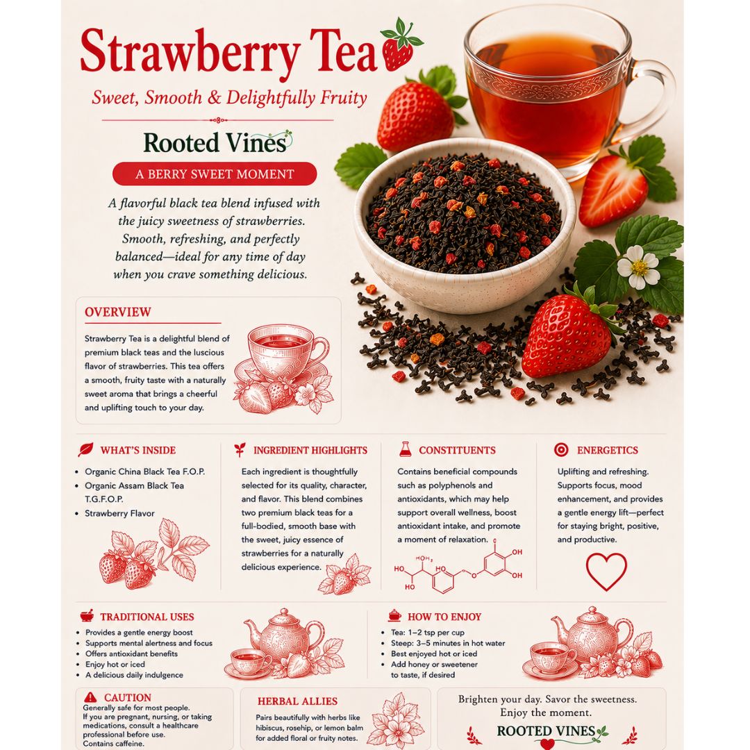 Strawberry Berry Tea | Organic Black Loose Leaf Tea