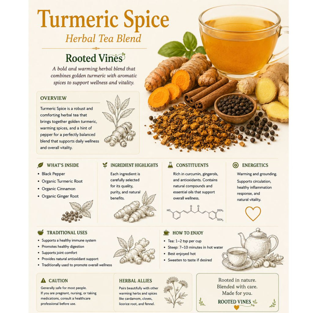 Turmeric Spice Tea | Organic Herbal Loose Leaf Tea | Rooted Vines