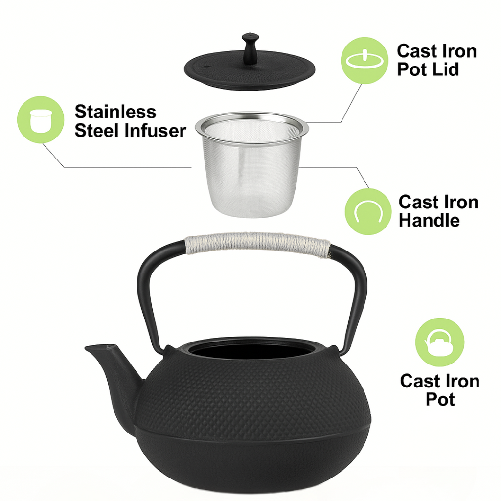 Japanese Cast Iron Teapot with Stainless Steel Infuser