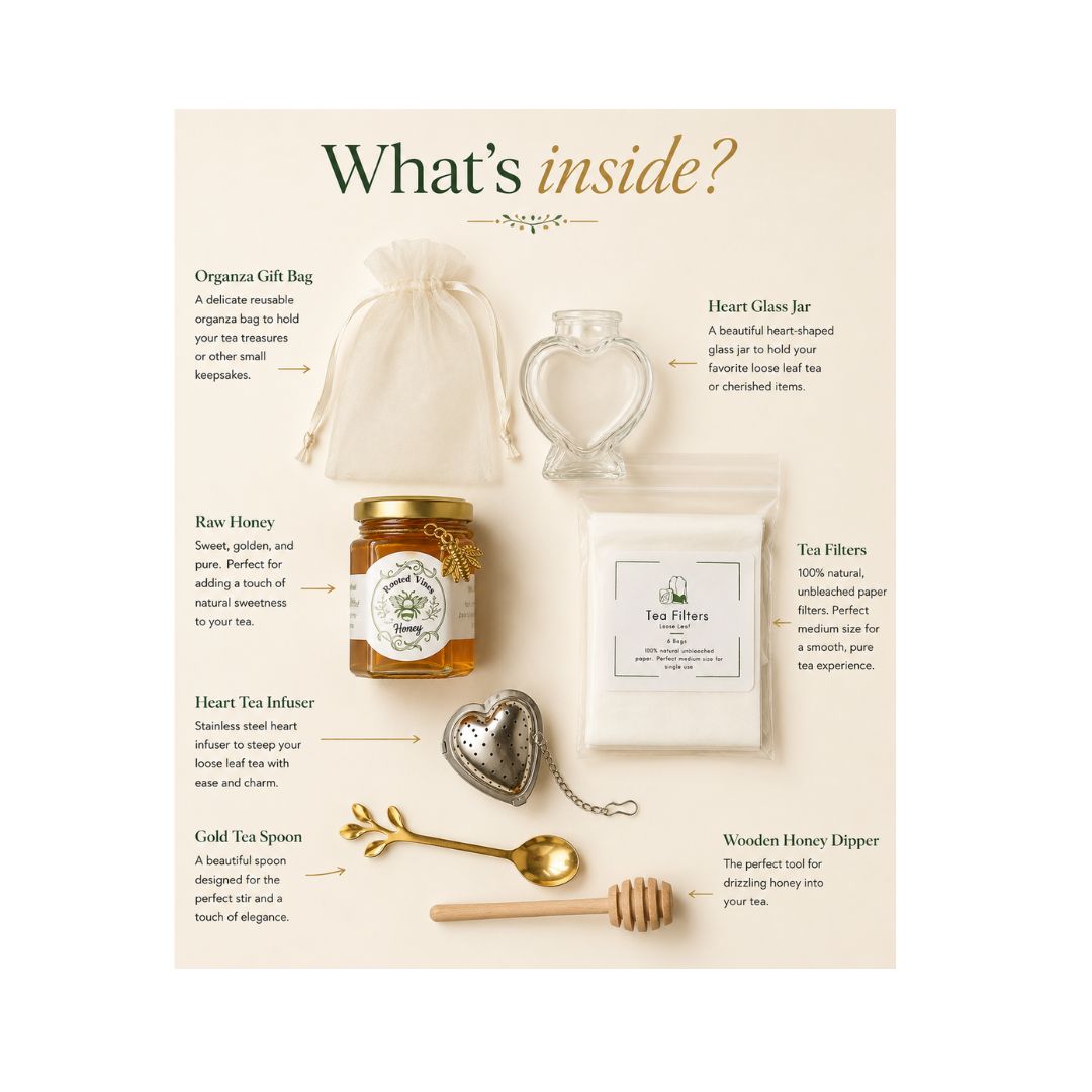 The Pause & Pour Tea Gift Set | Self-Care Tea & Honey Gift