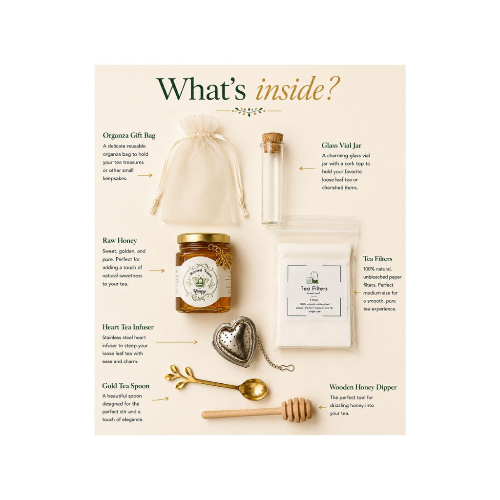 The Pause & Pour Tea Gift Set | Self-Care Tea & Honey Gift