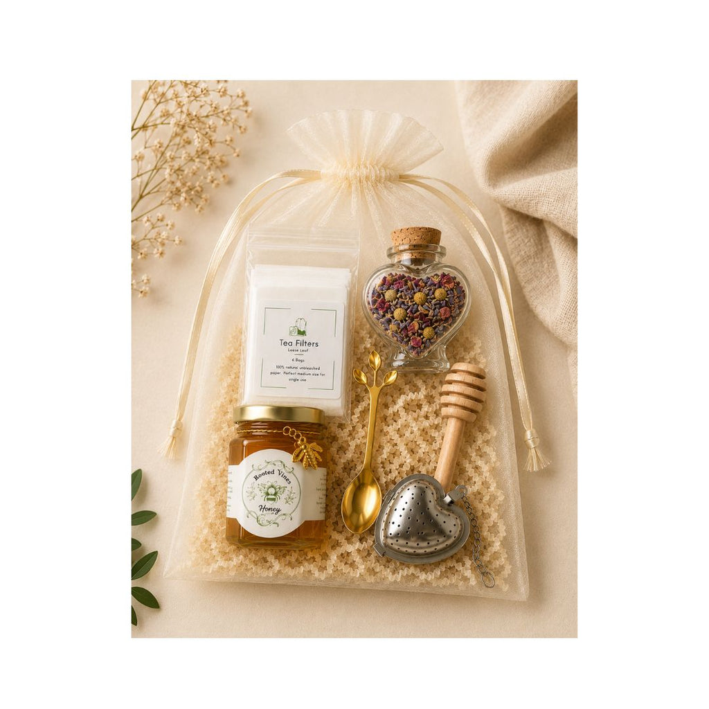The Pause & Pour Tea Gift Set | Self-Care Tea & Honey Gift