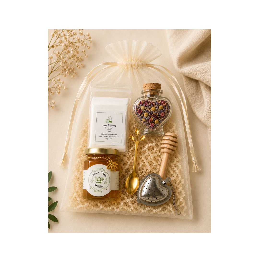 The Pause & Pour Tea Gift Set | Self-Care Tea & Honey Gift