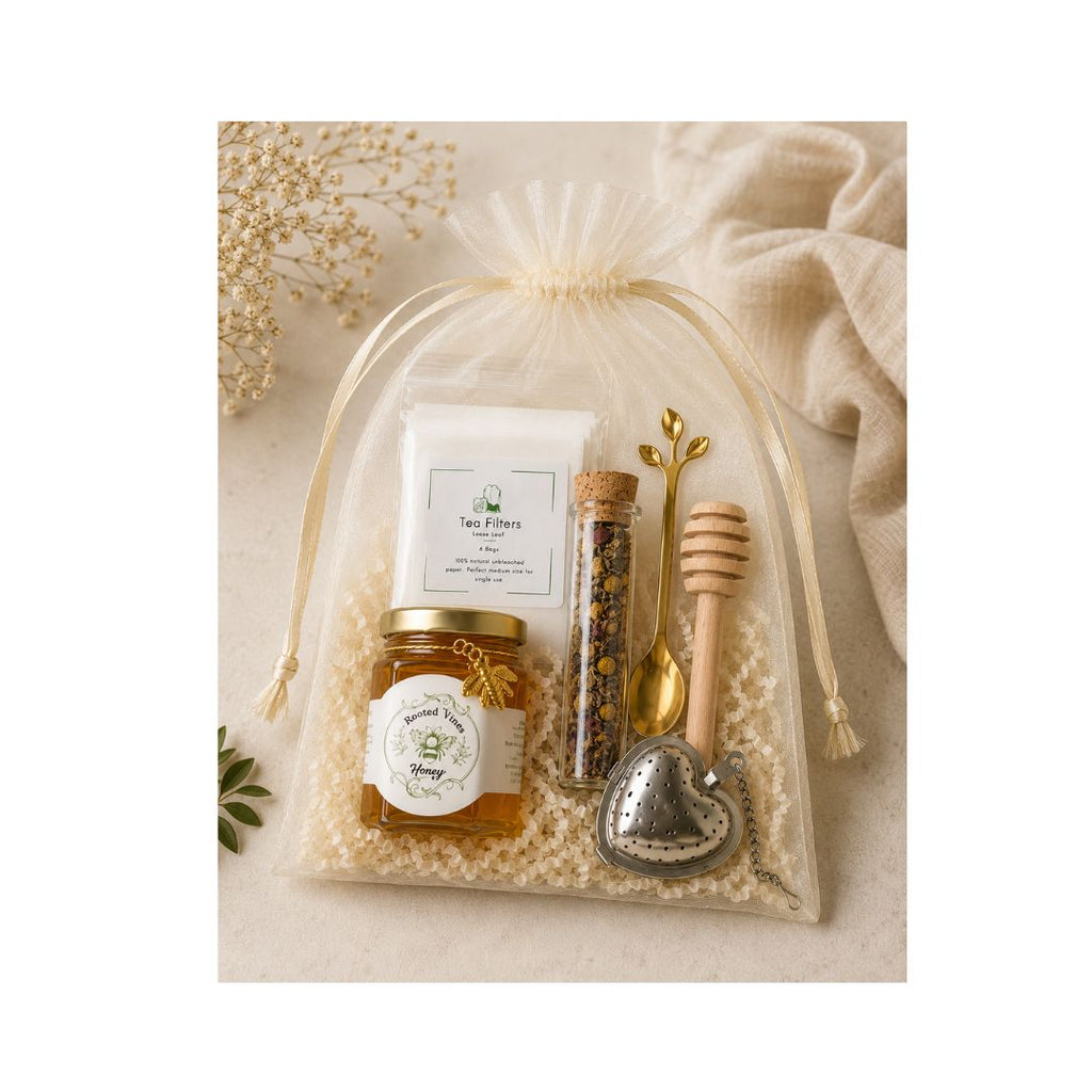 The Pause & Pour Tea Gift Set | Self-Care Tea & Honey Gift