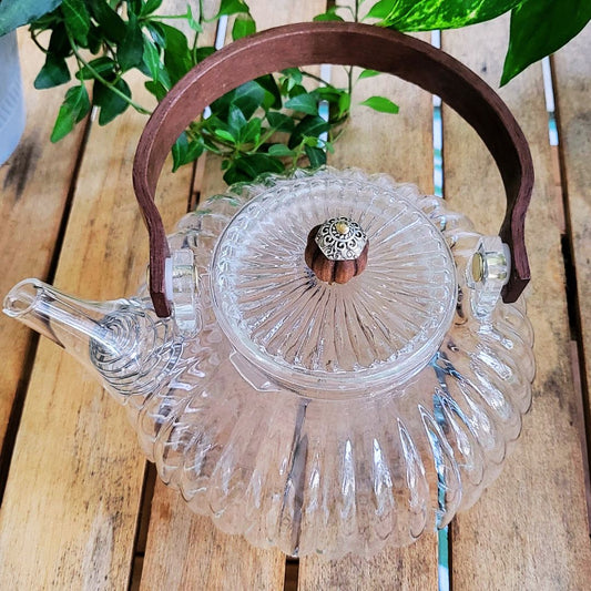 Whispering Willow Glass Teapot