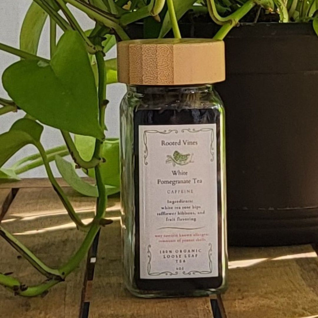 White Pomegranate Tea – Elegant White Tea Blend | Light, Floral & Luxurious (4 oz)