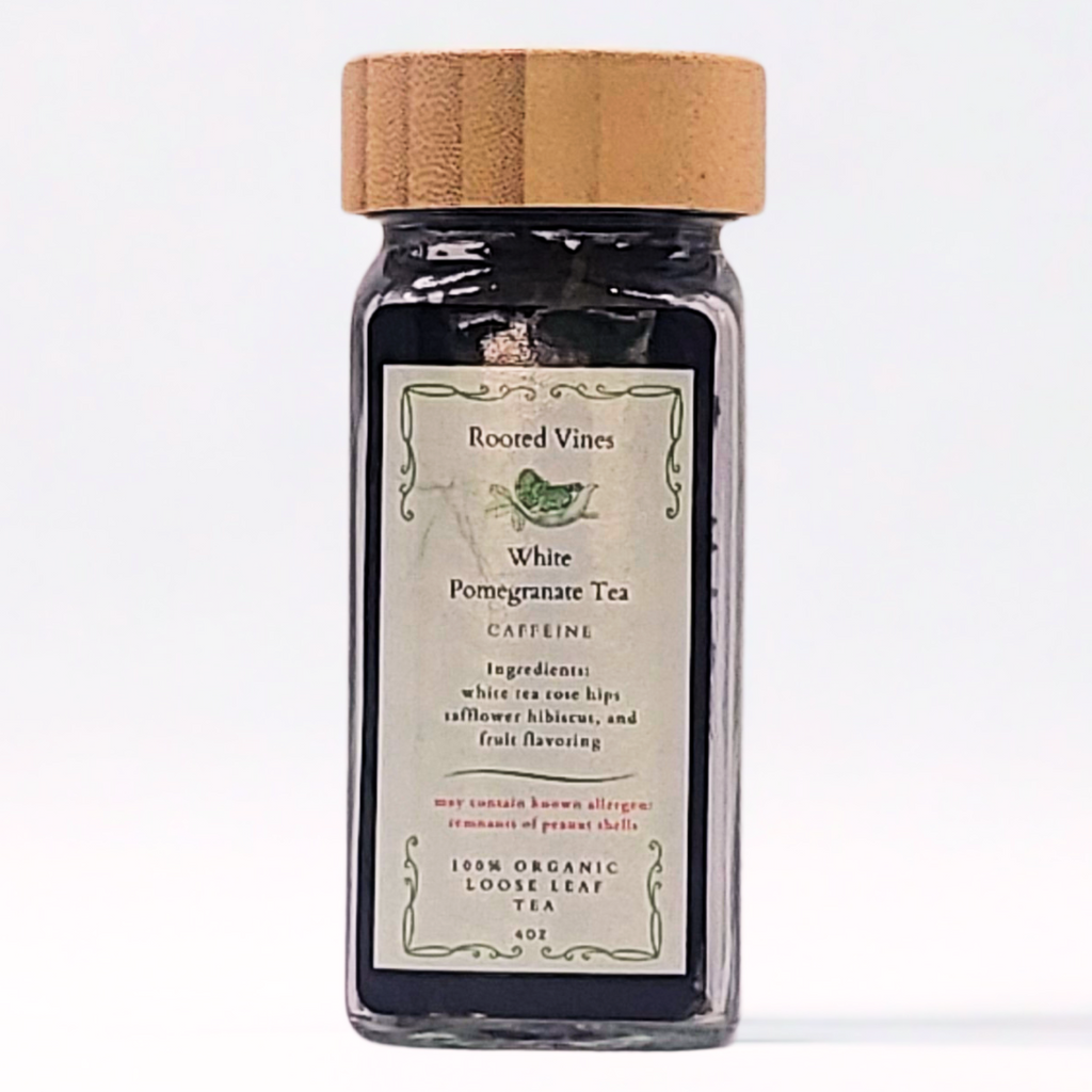 White Pomegranate Tea – Elegant White Tea Blend | Light, Floral & Luxurious (4 oz)