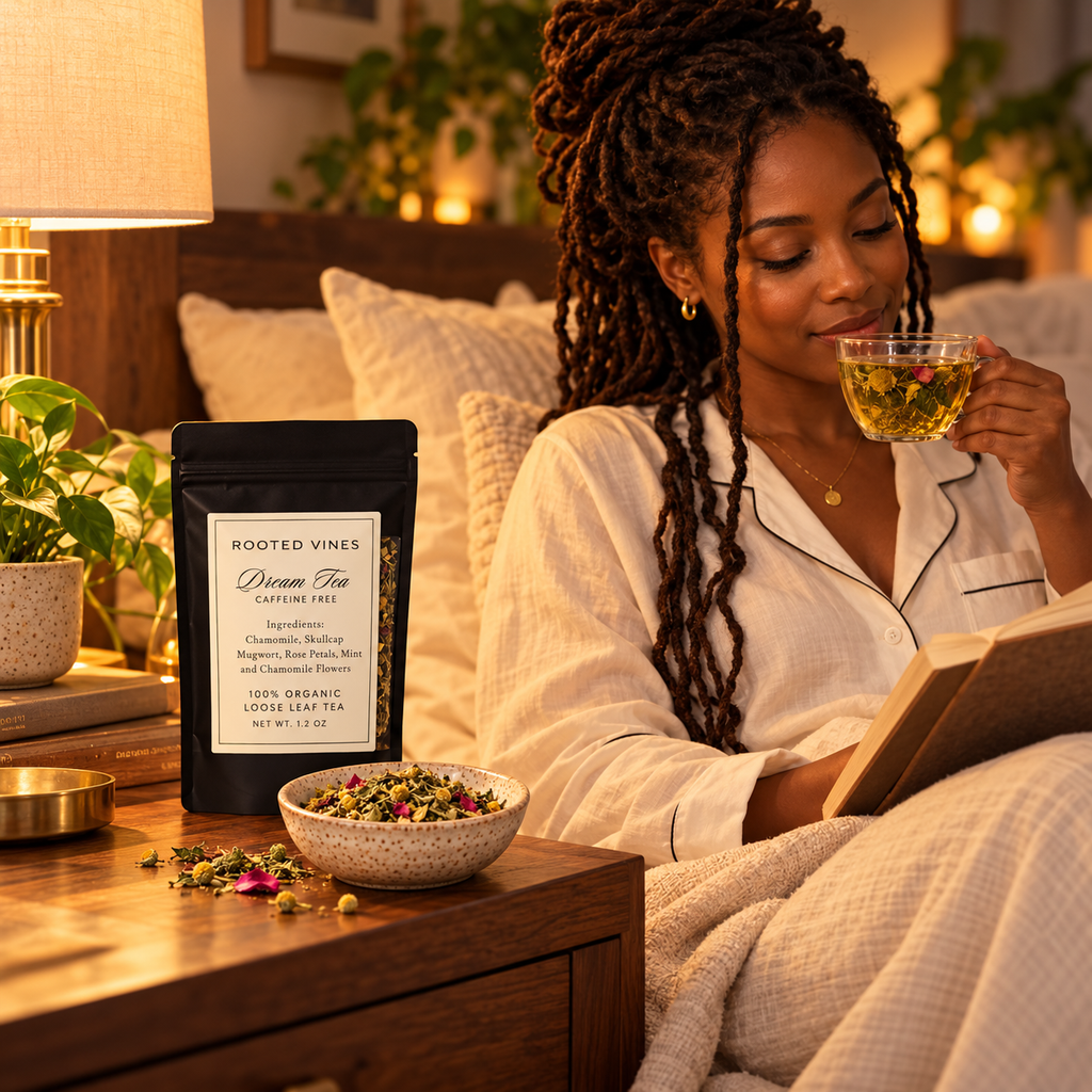 Woman enjoying Dream Herbal Tea