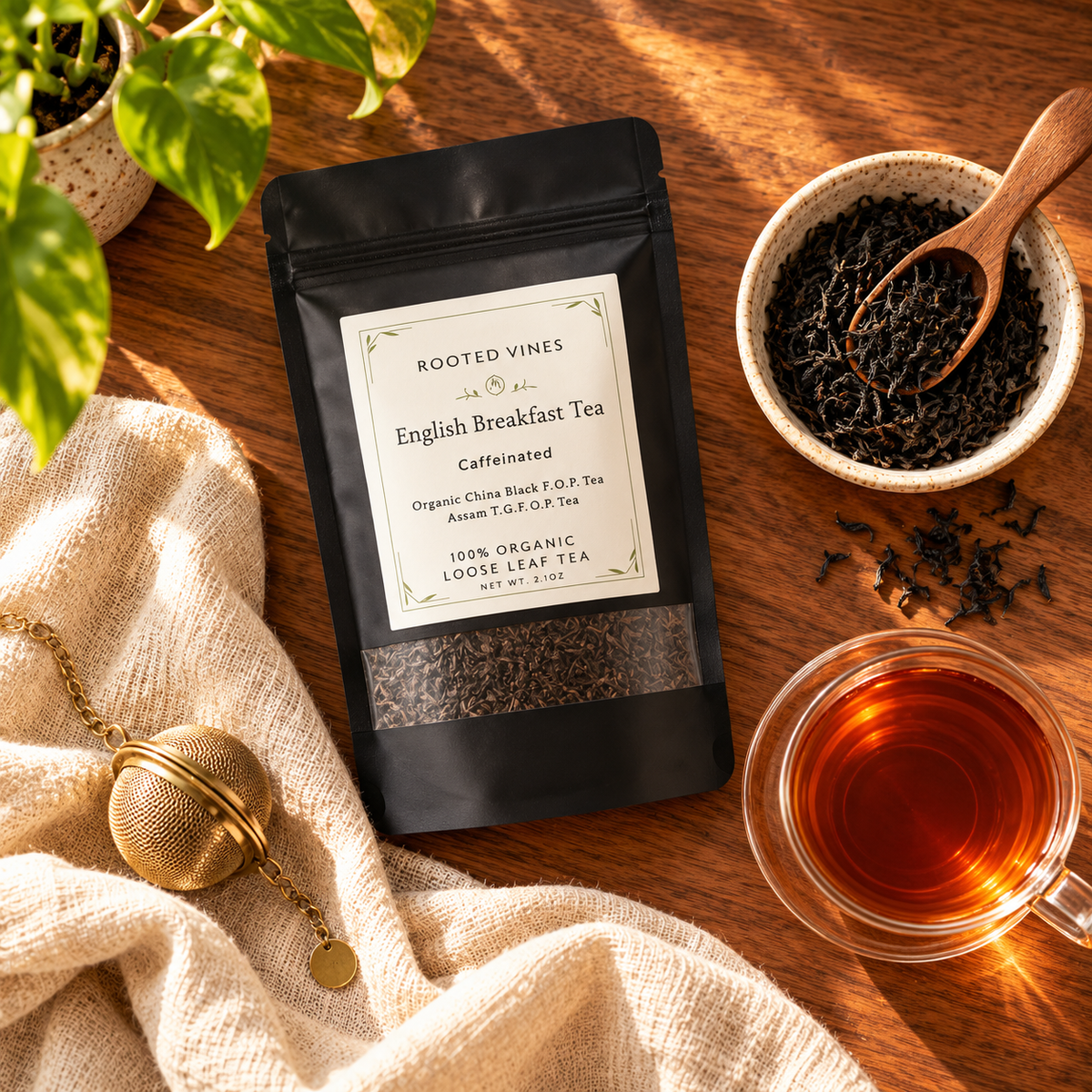 English Breakfast Black Tea 03 overhead flat lay