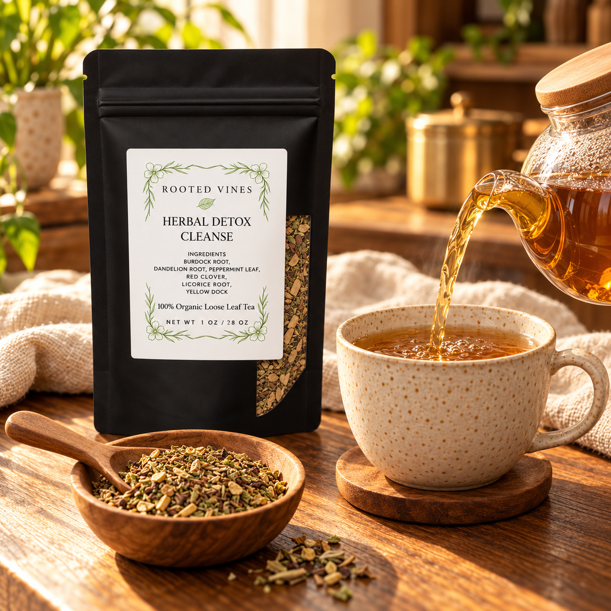 Herbal Detox tea steeping