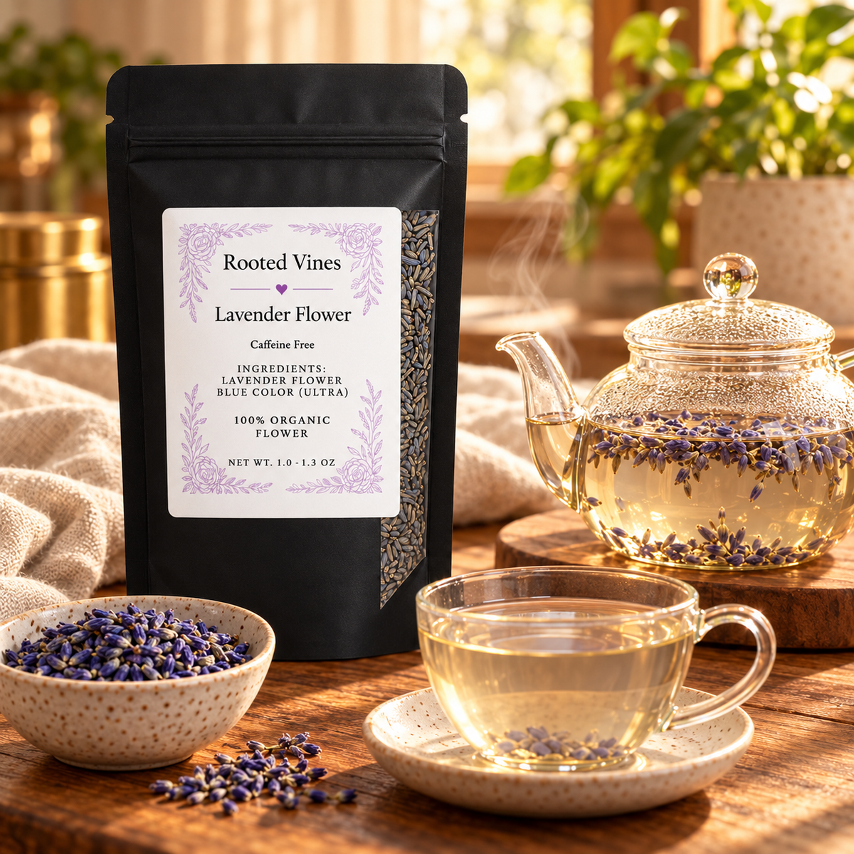 Lavender Flower herbal tea steeping