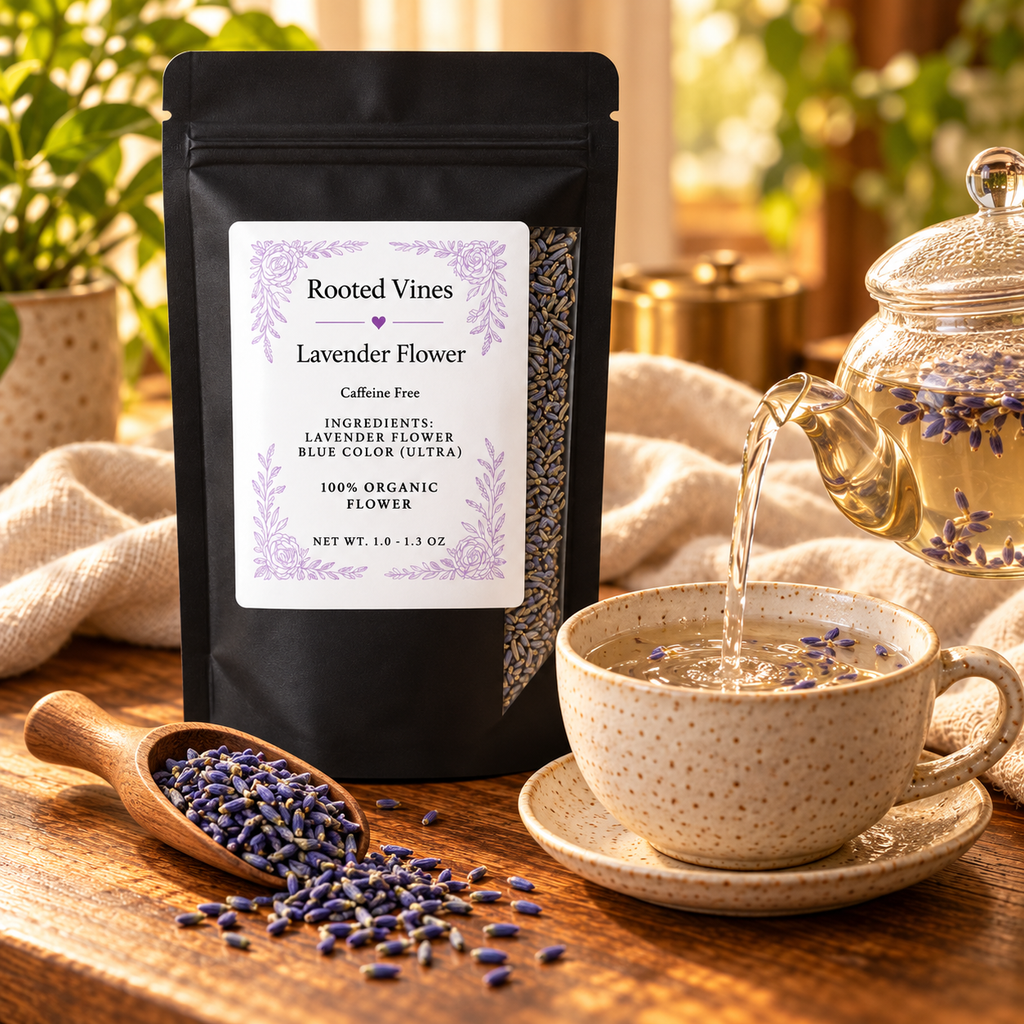 Pouring Lavender Flower herbal tea