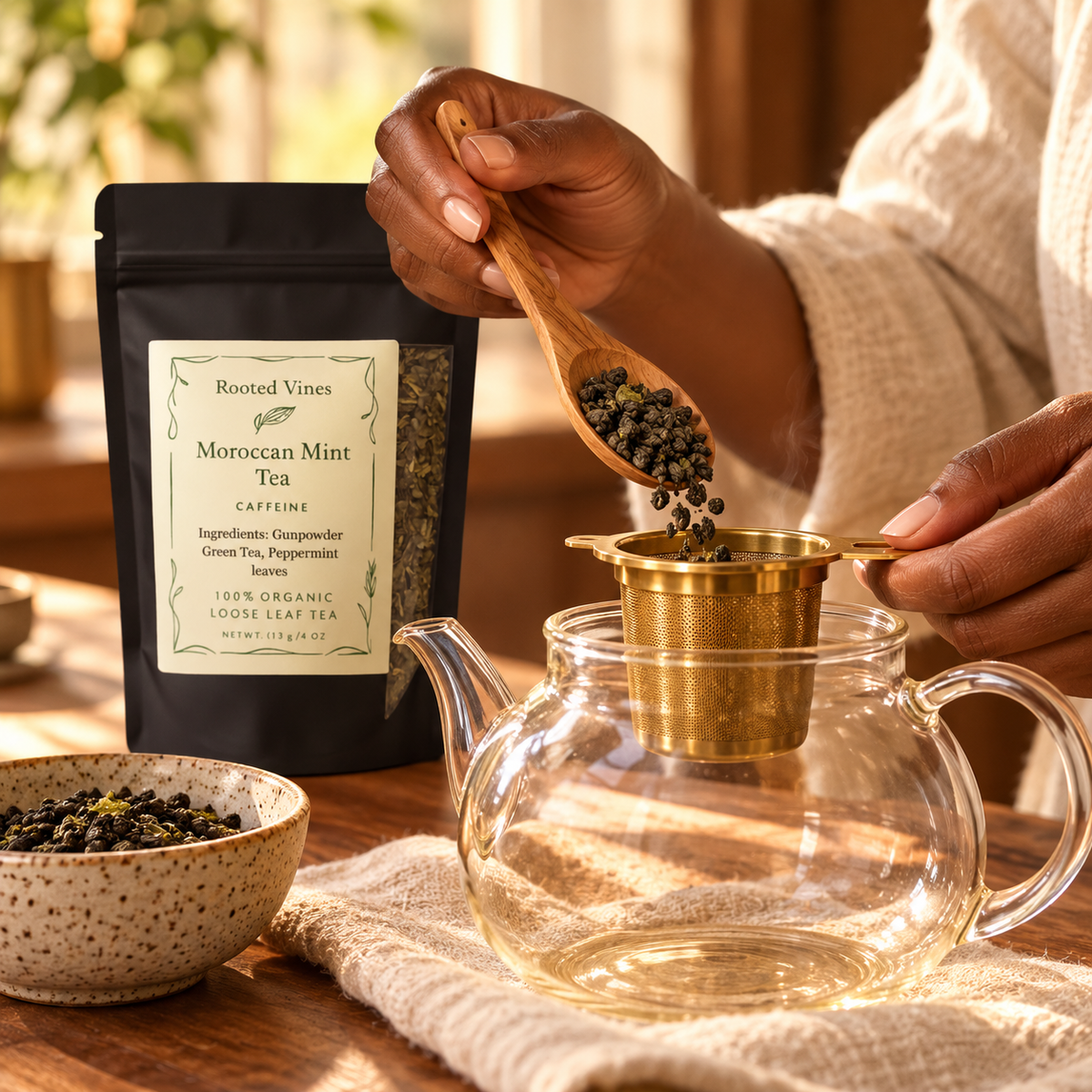 Moroccan Mint Green Tea 04 preparation