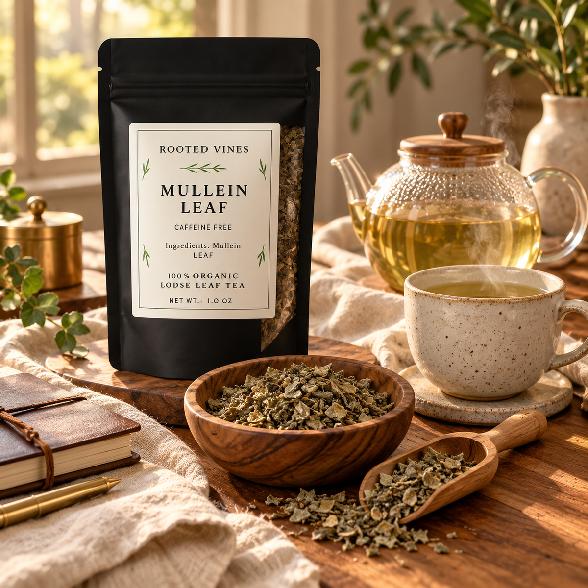 Complete Mullein Leaf Herbal Tea ritual