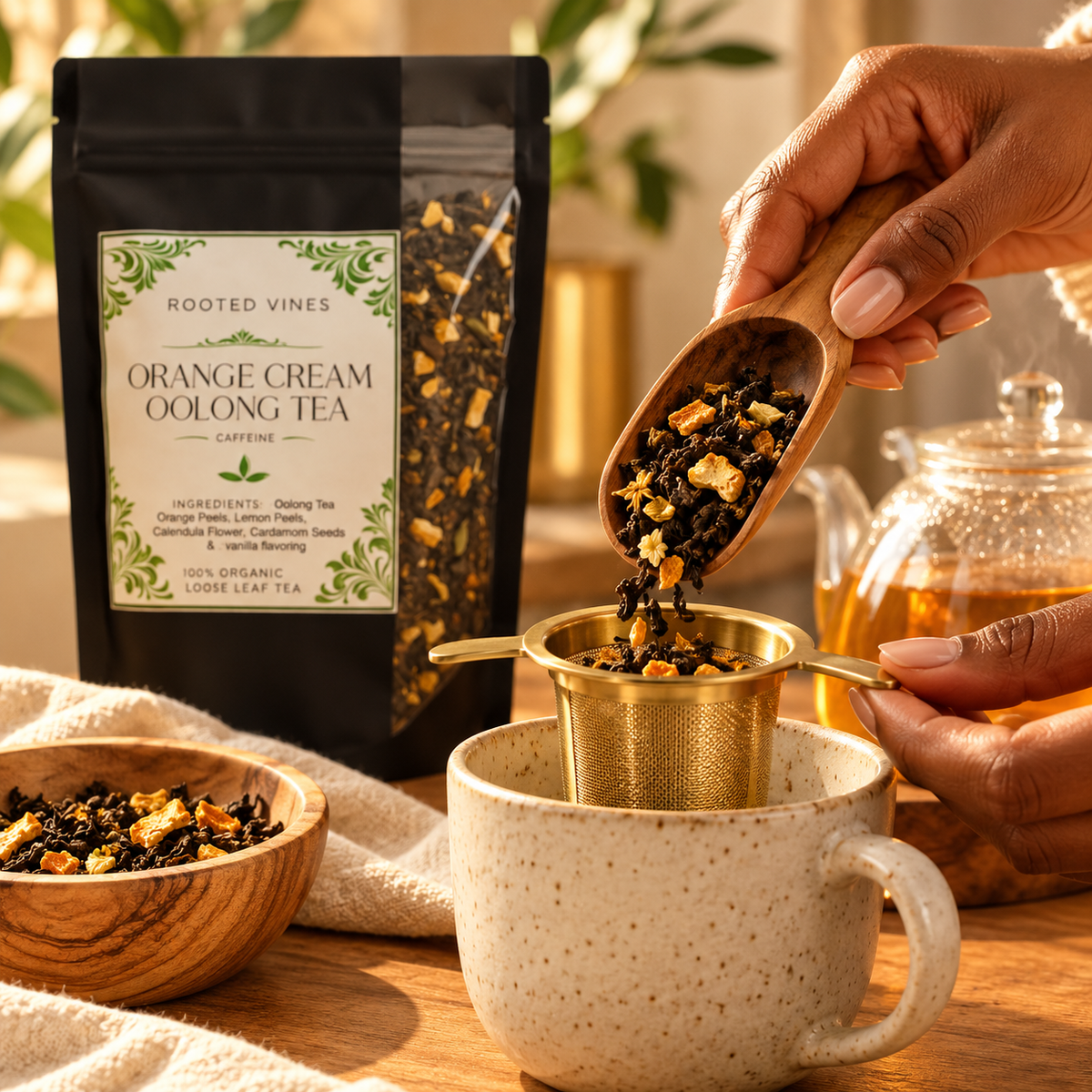 Orange Cream Oolong Tea 04 preparation