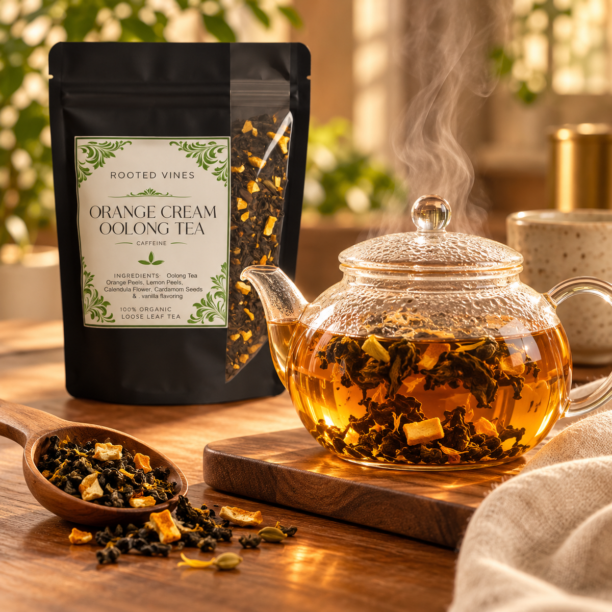 Orange Cream Oolong Tea 05 steeping