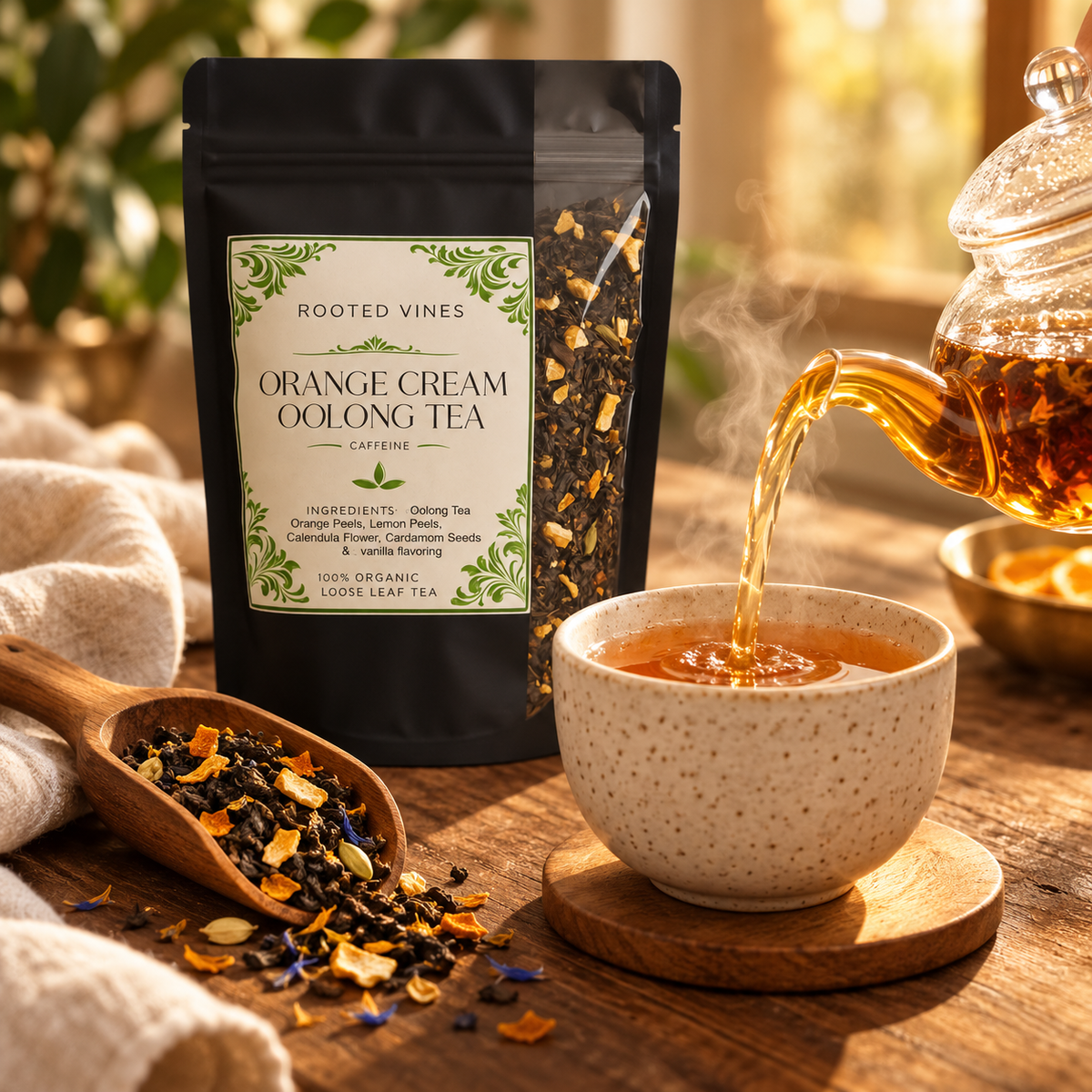 Orange Cream Oolong Tea 06 pouring
