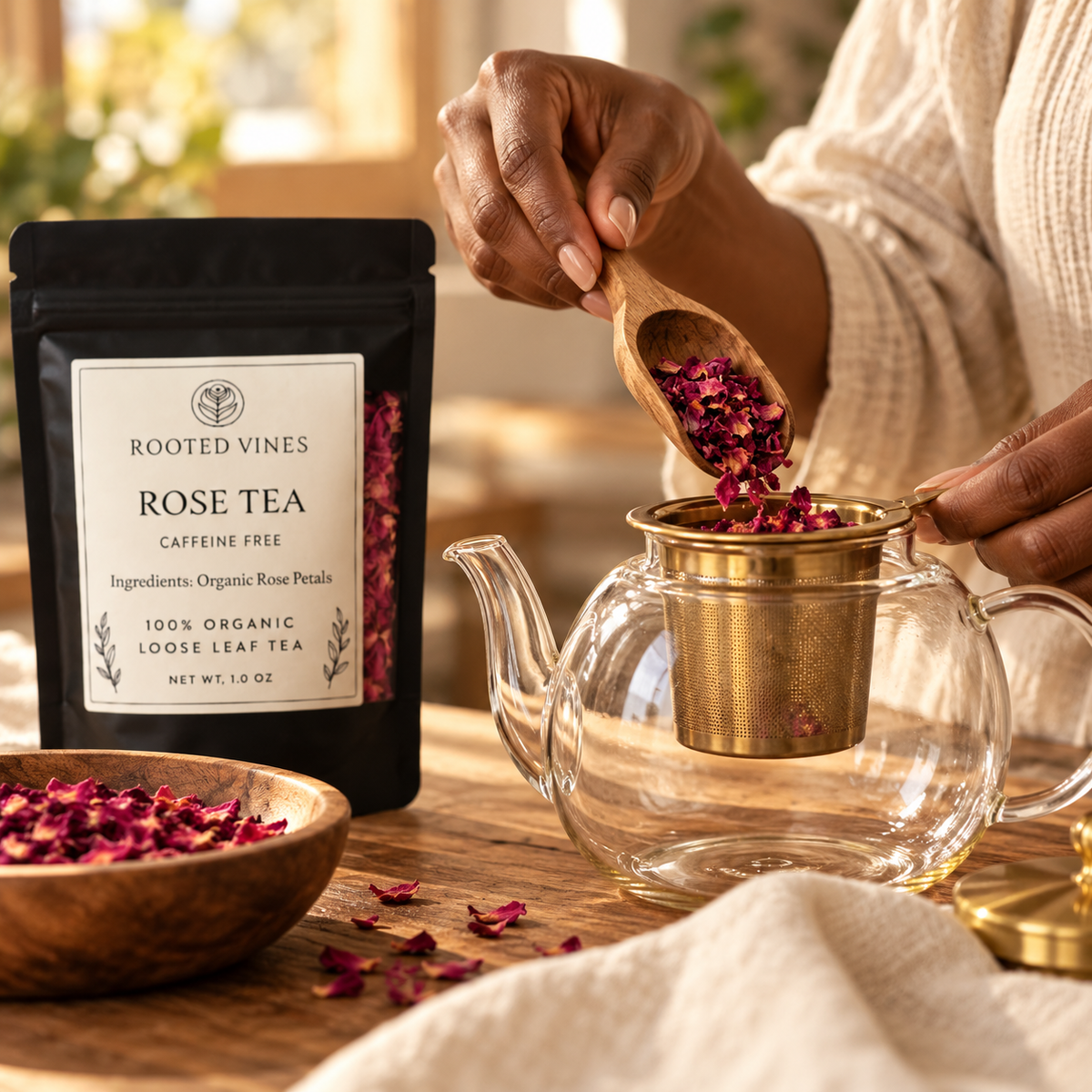 Organic Dried Rose Petals 04 preparation