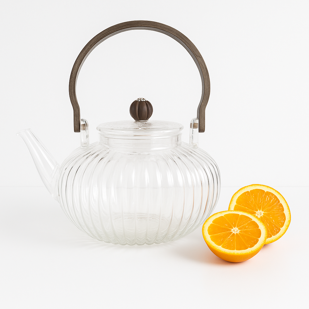 Whispering Willow Glass Teapot
