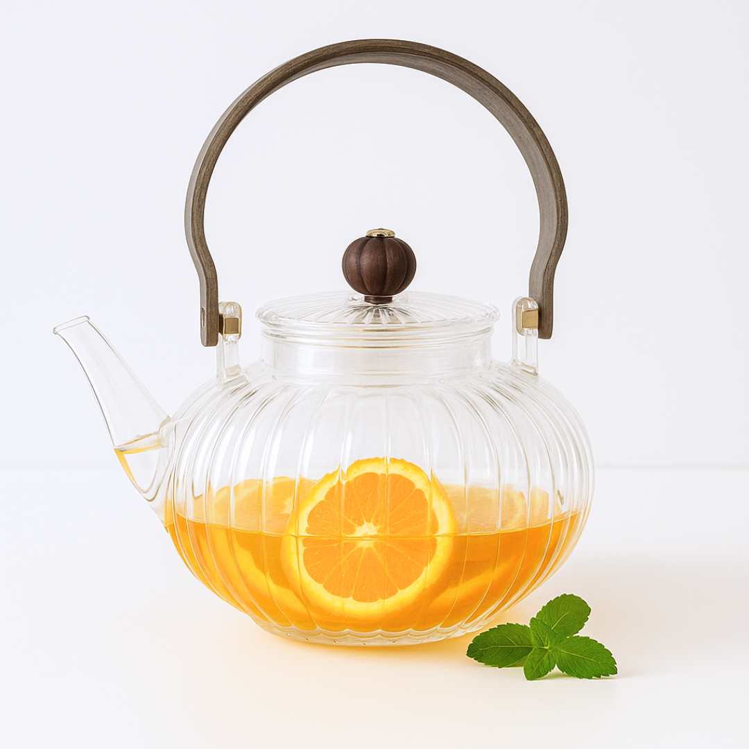 Whispering Willow Glass Teapot