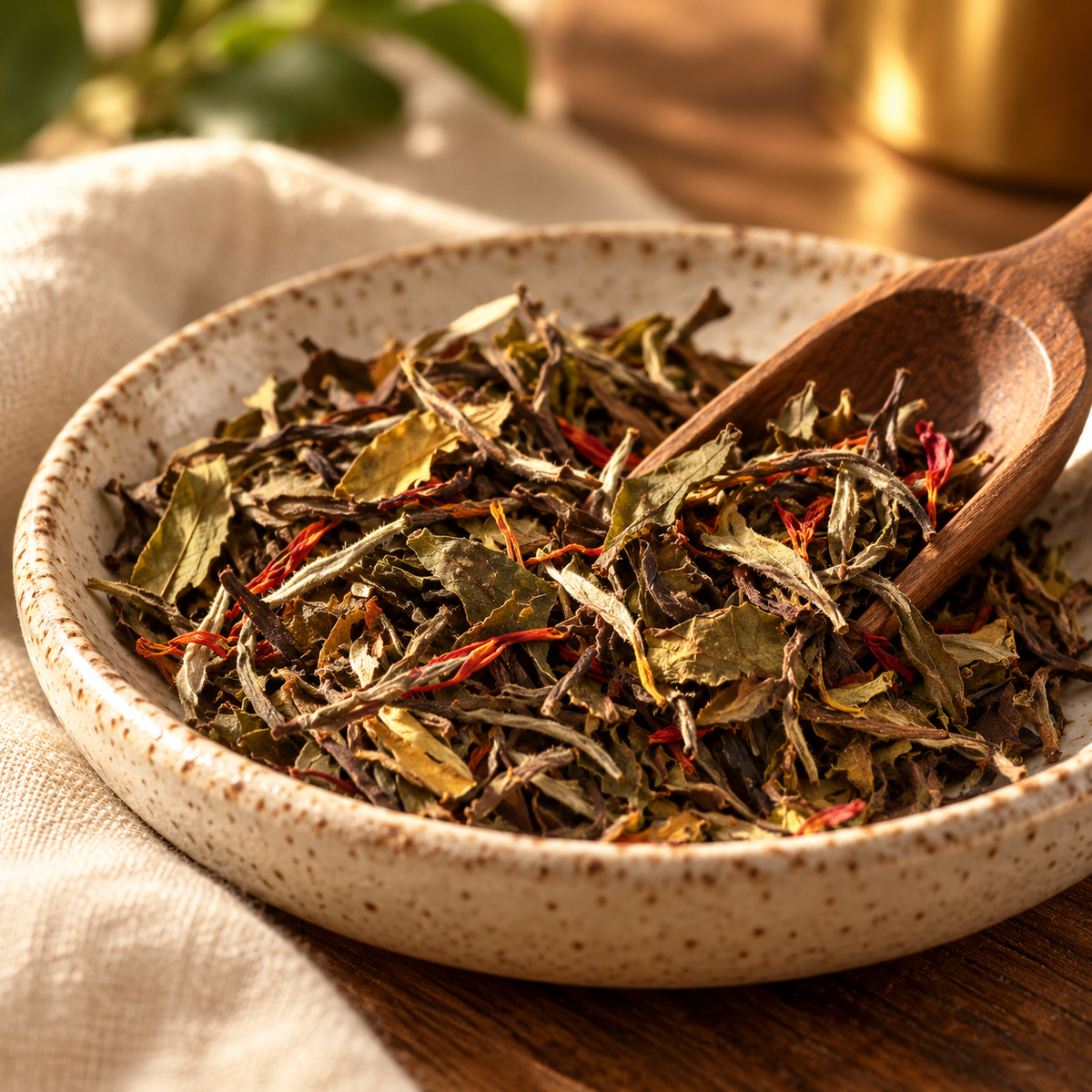 White Pomegranate Loose Leaf Tea full pouch 02 ingredient macro