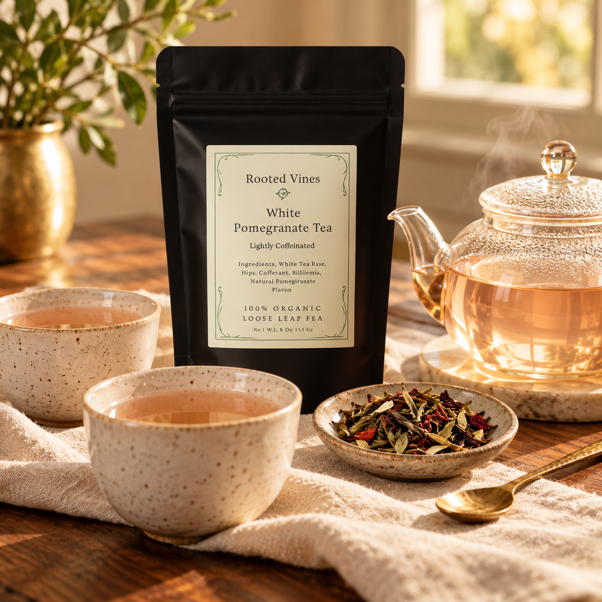 White Pomegranate Loose Leaf Tea full pouch 08 complete ritual